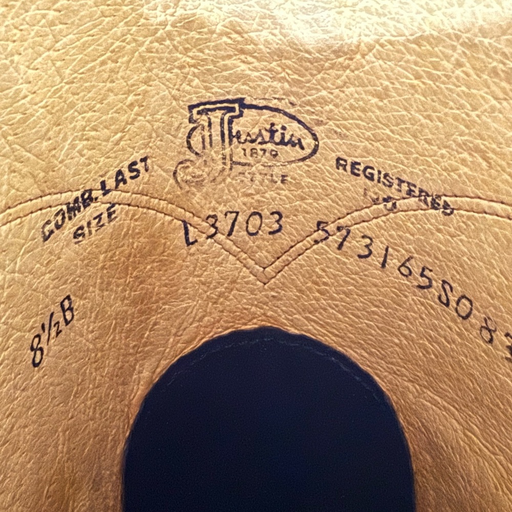 Justin Boots Black Roper Cowboy Western Boots - Picture 7 of 7